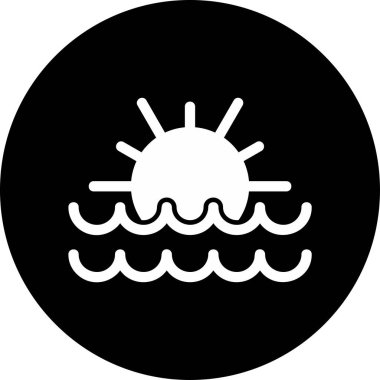 güneş web simgesi vektör illüstrasyonu 