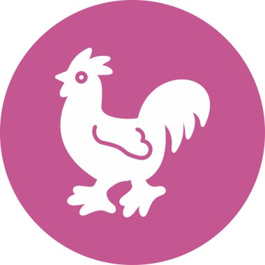 Horoz. Web simgesi basit illüstrasyon 