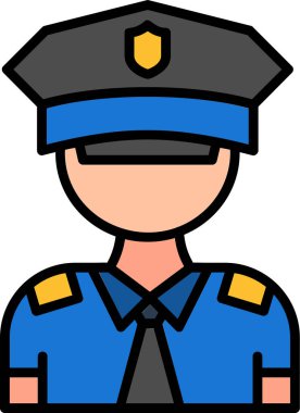 Polis avatarı. Web simgesi basit illüstrasyon