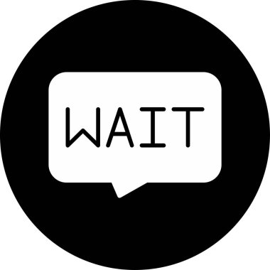 Konuşma baloncuğu vektör resimlemesinde bekle 