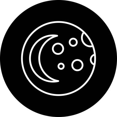 Yıldızlı ay simgesi ve bulutlu vektör çizimi