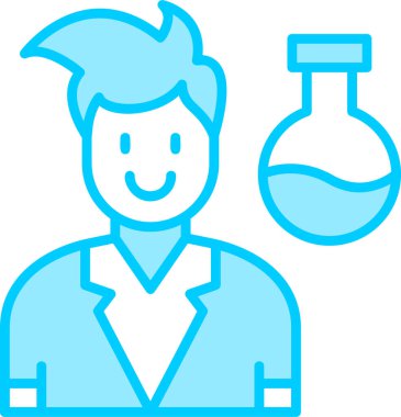 Bilim adamı simgesi, vektör illüstrasyonu