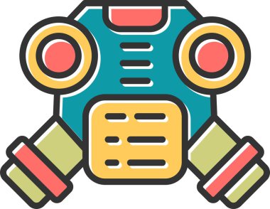 Gaz Maskesi ağ simgesi vektör çizimi