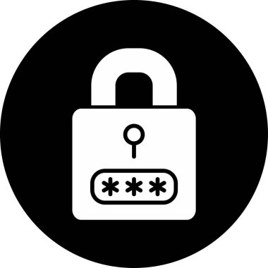 Korumalı parola simgesi, vektör illüstrasyonu basit tasarım