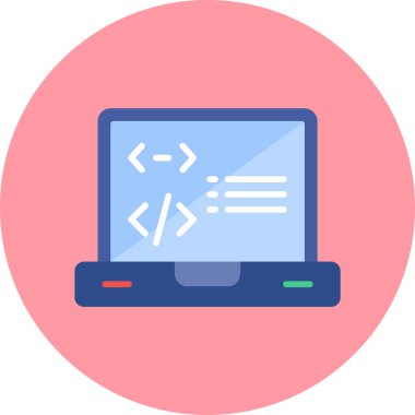 Kodlama. Web simgesi basit illüstrasyon