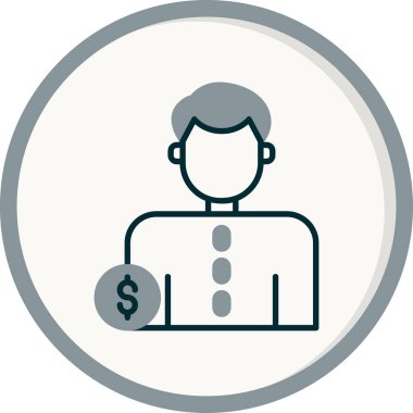 Ekonomist avatar iş adamı simgesi, vektör illüstrasyonu 