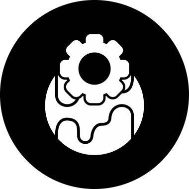 düz ayar simgesi, vektör illüstrasyonu