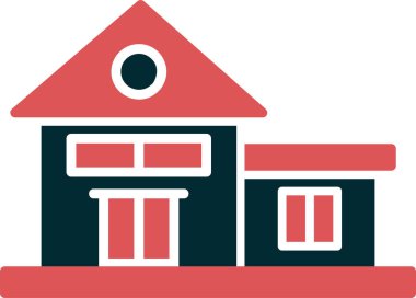 Bungalov. Web simgesi basit illüstrasyon