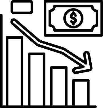 Aşağıdaki Grafik simgesi, vektör illüstrasyonu 