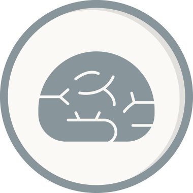 Beyin Simgesi Basit Vektör İllüstrasyonu 