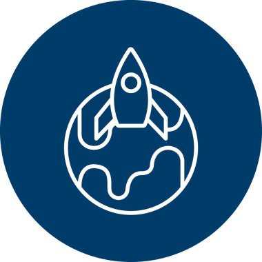 Uzay gemisi, roket simgesi vektör çizimi 