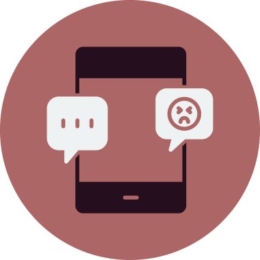 Çevrimiçi arayüzler için bir ileti simgesi gösteren vektör illüstrasyonu.