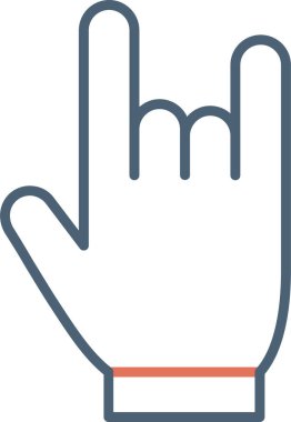 Kaya El Hareketi Modern Simge, Beyaz Arkaplanda Vektör İllüstrasyonu 