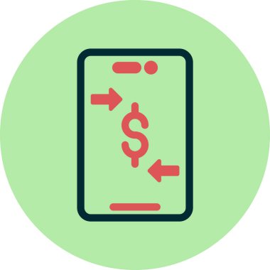 Çevrimiçi para transferi. Web simgesi basit illüstrasyon 