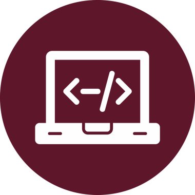 Kodlama ve Geliştirme konsepti simgesi, vektör illüstrasyonu basit tasarım