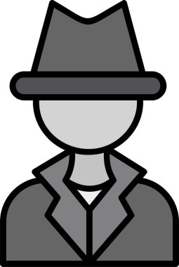 Dedektif Web simgesi, vektör illüstrasyonu
