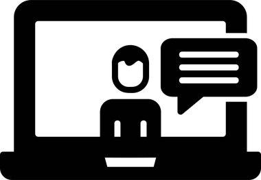 Ana hatlı biçim vektör illüstrasyon tasarımında konferans simgesi