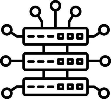 Düz vektör biçiminde gösterilen büyük veriler için web dostu soyut simge.