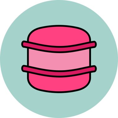 Macaron simgesi vektör illüstrasyon tasarımı