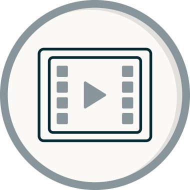 Video oynatıcı vektör düz simgesi