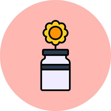 Çiçek. Web simgesi basit illüstrasyon 