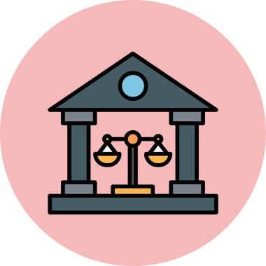  Court Web simgesi basit illüstrasyon