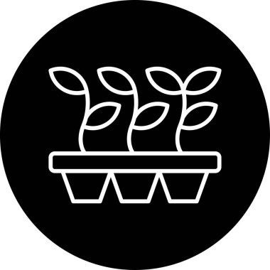 Saksı bitkileri. Web simgesi basit illüstrasyon 