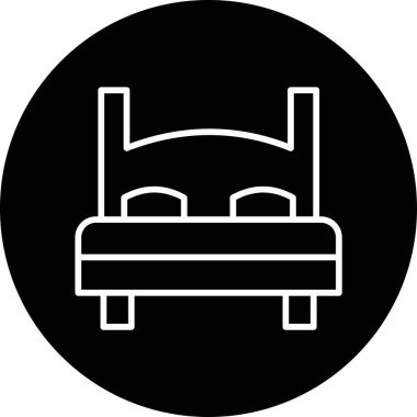 Çift kişilik yatak. Web simgesi basit illüstrasyon 