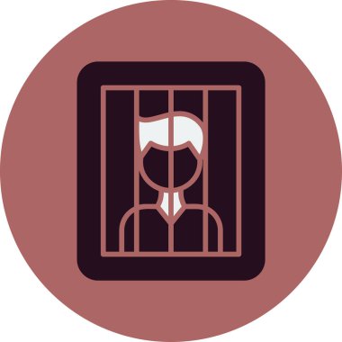 mahkum yassı ikon vektör çizimi 