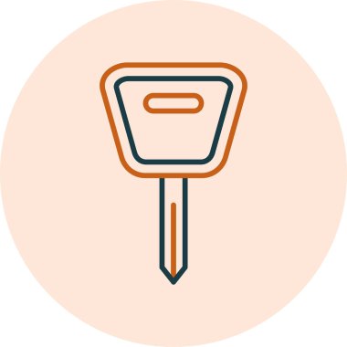 Araba anahtar simgesi, vektör çizim