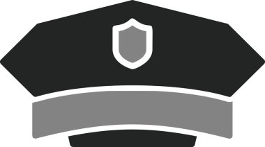 Polis memuru şapkası simgesinin vektör çizimi