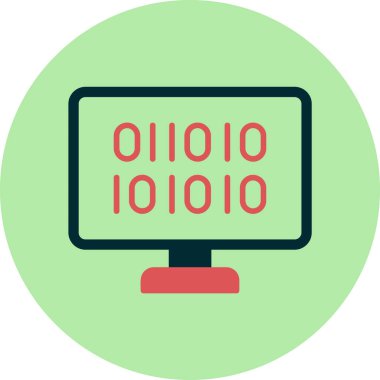 İkili Kod, Web simgesi basit illüstrasyon