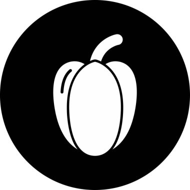 kırmızı biber simgesi, vektör illüstrasyonu 