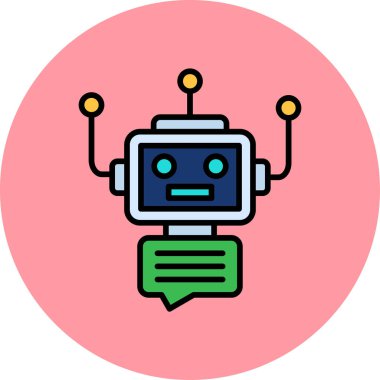 Chatbot, robot simgesi, vektör illüstrasyonu