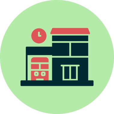 bus durağı web simgesi basit illüstrasyon