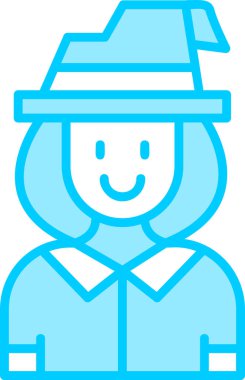 Kadın cadı simgesi vektör illüstrasyonu