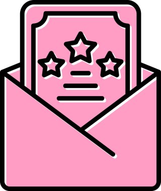 Davetiye modern simgesinin vektör illüstrasyonu