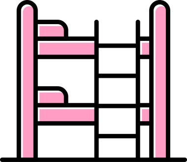 Bunk Bed web simgesi vektör illüstrasyonu