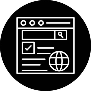 Web tarayıcı simgesi, vektör illüstrasyonu