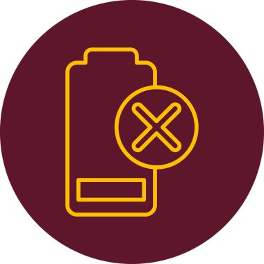 uncharged battery icon simple illustration clipart