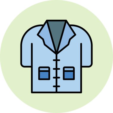 Laboratuvar Önlüğü kıyafet ikonu vektör illüstrasyonuName 