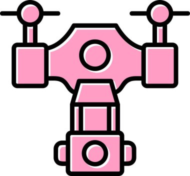 Drone simgesi, vektör illüstrasyonu basit tasarım