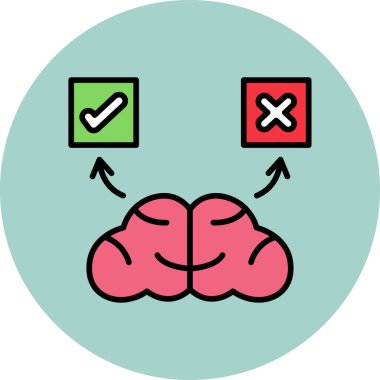 Karar verme ikonu. vektör illüstrasyonu