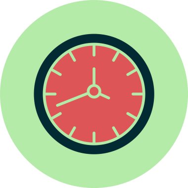 Saat web simgesi, vektör illüstrasyonu