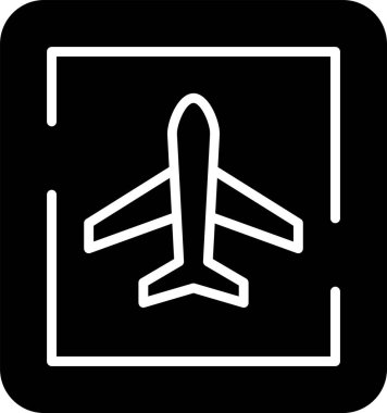 Bir havaalanı simgesinin basit web illüstrasyonu.