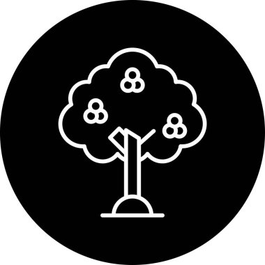 Ardıç ağacı simgesi vektör illüstrasyonu