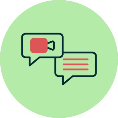 Ana hatlı biçim vektör illüstrasyon tasarımında konferans simgesi