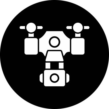 Drone simgesi, vektör illüstrasyonu basit tasarım