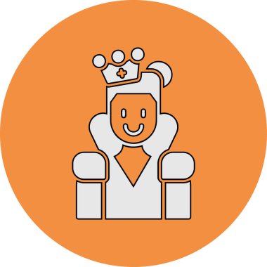 vektör karikatür karakteri bir taç ile kraliçe