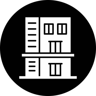 Ofis binası Web simgesi basit illüstrasyon